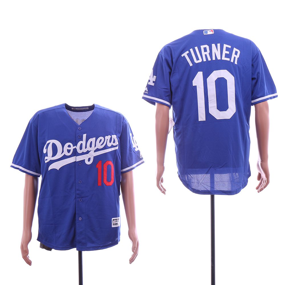 Men Los Angeles Dodgers #10 Turner Blue Game Team mark MLB Jerseys